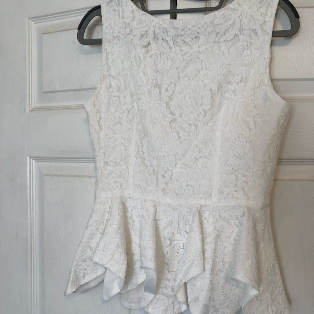 White Peplum Top